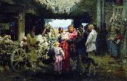 llya Yefimovich Repin Seeing off a recruit oil on canvas